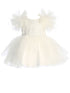 Tip Top Kids Girls Mesh Sleeve Dress with Beaded Lace Overlay Bodice and Layered Skirt, Sizes 6 Months-12 - SophiasStyle.com