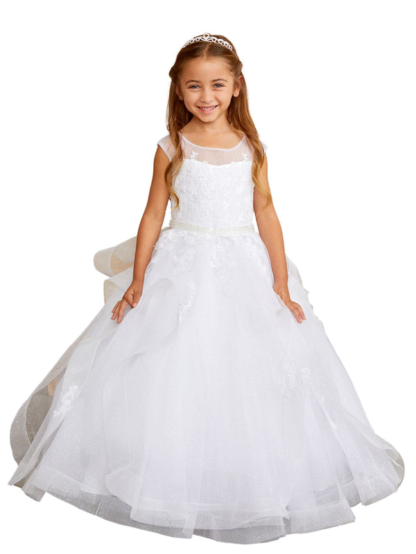 Tip Top Kids Girls Lace Sparkling Glitter Tulle Special Occasion Dress, Sizes 2-16 - SophiasStyle.com