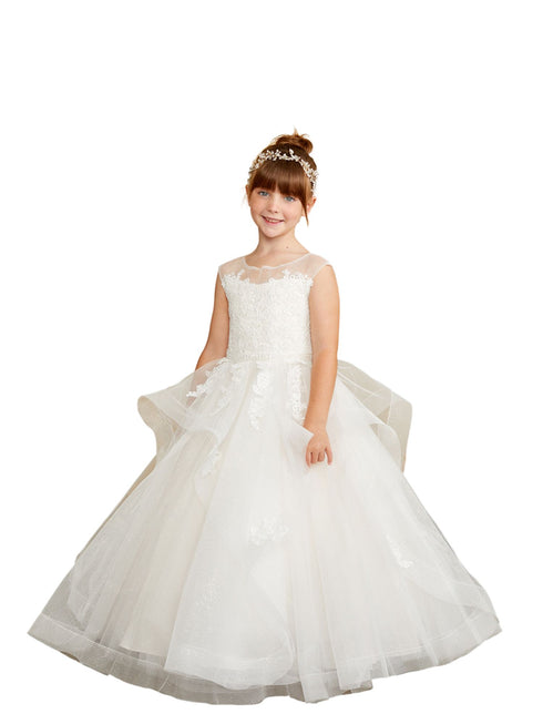 Tip Top Kids Girls Lace Sparkling Glitter Tulle Special Occasion Dress, Sizes 2-16 - SophiasStyle.com