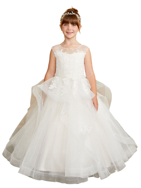 Tip Top Kids Girls Lace Sparkling Glitter Tulle Special Occasion Dress, Sizes 2-16 - SophiasStyle.com