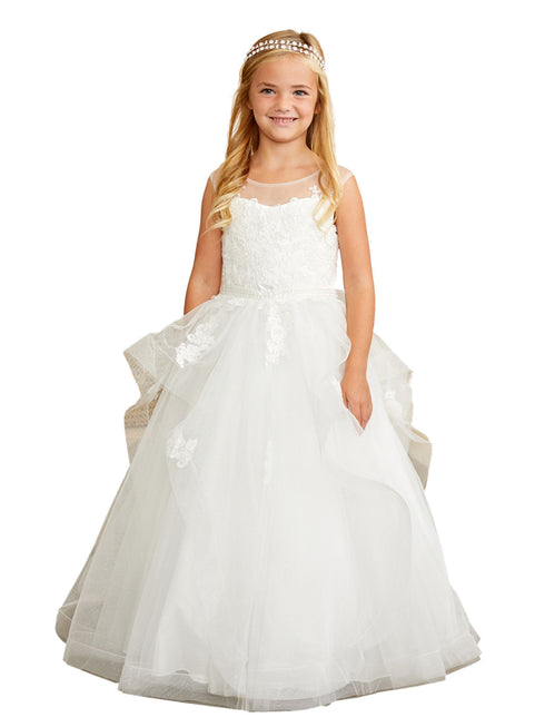 Tip Top Kids Girls Lace Sparkling Glitter Tulle Special Occasion Dress, Sizes 2-16 - SophiasStyle.com