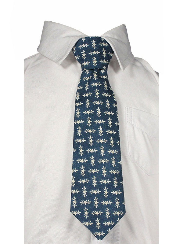 Little Things Mean A Lot Little Boys Blue White Stars Tie - SophiasStyle.com