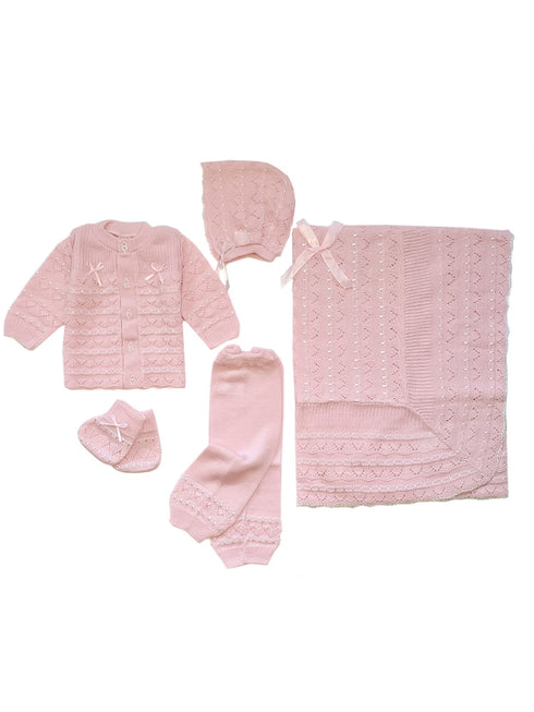 Unisex Baby Multi Color Crochet Crystal 5 Piece Set Newborn - SophiasStyle.com