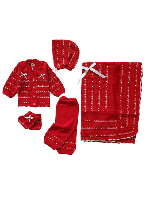 Unisex Baby Multi Color Crochet Crystal 5 Piece Set Newborn - SophiasStyle.com