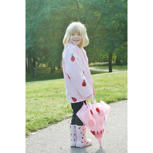 Big Girls Pink Lady Bug Rain Coat 8-10 - SophiasStyle.com