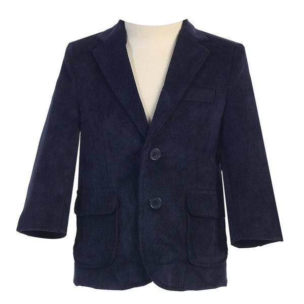 Lito Little Boys Navy Two Button Corduroy Easter Blazer 18-24M - SophiasStyle.com