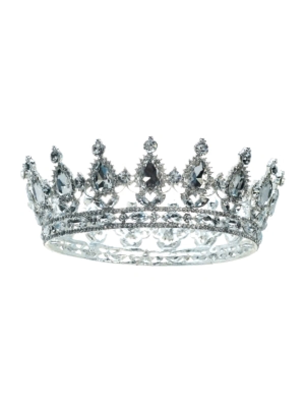 Cinderella Couture Girls Silver Rhinestone Wedding Pageant King Crown Tiara - SophiasStyle.com