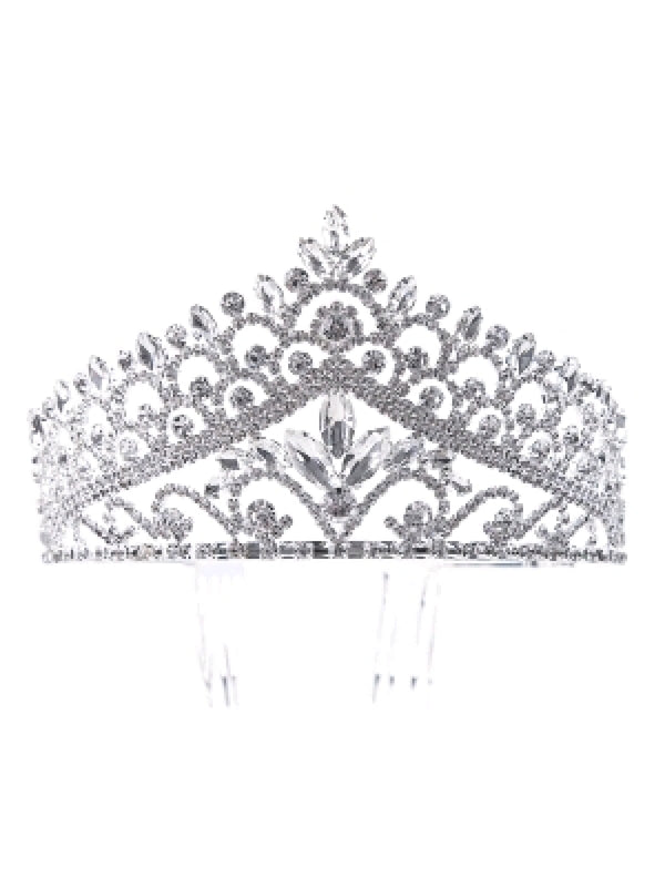 Cinderella Couture Girls Silver Wedding Pageant High Crown Comb Tiara - SophiasStyle.com
