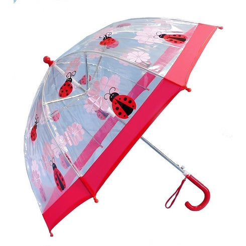 Clear Lady Bug Girls Umbrella - SophiasStyle.com