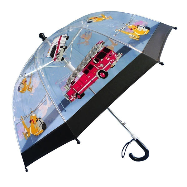 Foxfire Boys Fire Rescue Clear Dome Umbrella - SophiasStyle.com