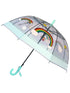 Foxfire Girls Light Blue Multi Clear Dome Rainbow Cloud Print Umbrella 29" - SophiasStyle.com