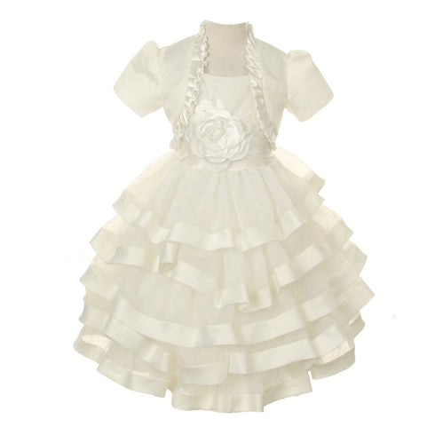 Cinderella Couture Girls Organza Satin Bolero Communion Dress 4-14 - SophiasStyle.com