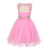 Big Girls Pink Tulle AB Stone Wired Flower Girl Dress 8-16 - SophiasStyle.com