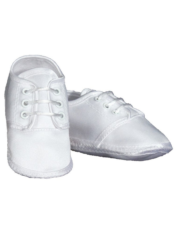 Baby Boys White Satin Classic Oxford Christening Shoes 0-3 Baby - SophiasStyle.com