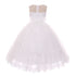 Kids Dream Little Girls White Lace Stone Applique Tulle Flower Girl Dress 4-6 - SophiasStyle.com