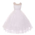 Kids Dream Little Girls White Lace Stone Applique Tulle Flower Girl Dress 4-6 - SophiasStyle.com