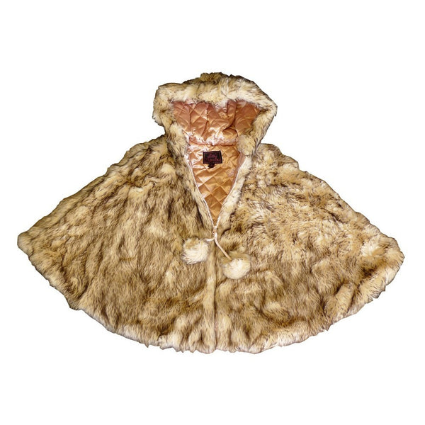 Little Girls Crystal Fox Faux Poncho 1T-6 - SophiasStyle.com