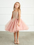 Little Girls Dusty Rose Gold Lace Wired Tulle Flower Girl Dress 2-6 - SophiasStyle.com