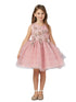 Tip Top Kids Little Girls Dusty Rose Lace Layered Tulle Pageant Easter Dress 2-6 - SophiasStyle.com