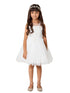 Big Girls Ivory Illusion Neck Lace Bodice 3D Flower Junior Bridesmaid 8-14 - SophiasStyle.com