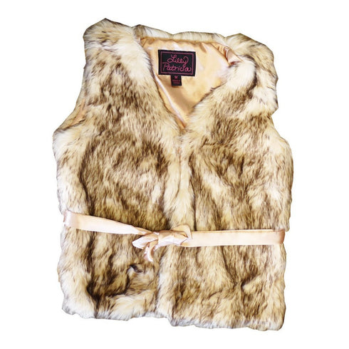 Little Girls Crystal Fox Faux Vest 1T-6 - SophiasStyle.com