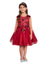 Girls Multi Color Illusion Neck Sequin Floral Junior Bridesmaid Dress 2-12 - SophiasStyle.com