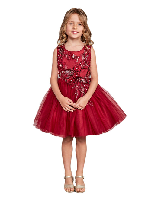 Girls Multi Color Lace Rhinestone Sash Pageant Dress 2-18 - SophiasStyle.com