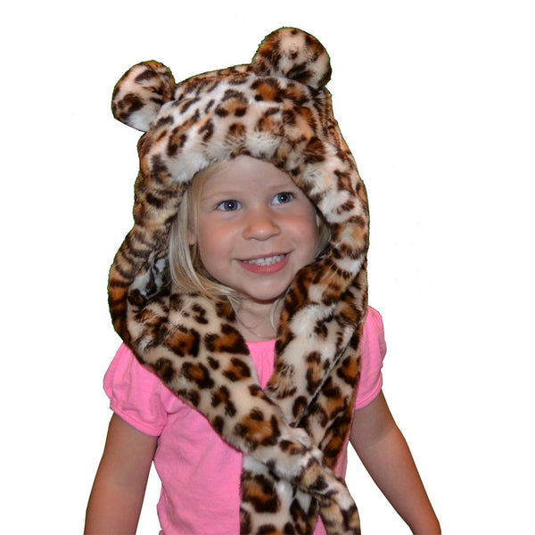 Little Girls Brown Leopard Faux Hat 1T-5 - SophiasStyle.com