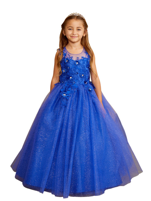 Tip Top Kids Girls 3D Floral Applique Special Occasion Dress, Sizes 2-16 - SophiasStyle.com