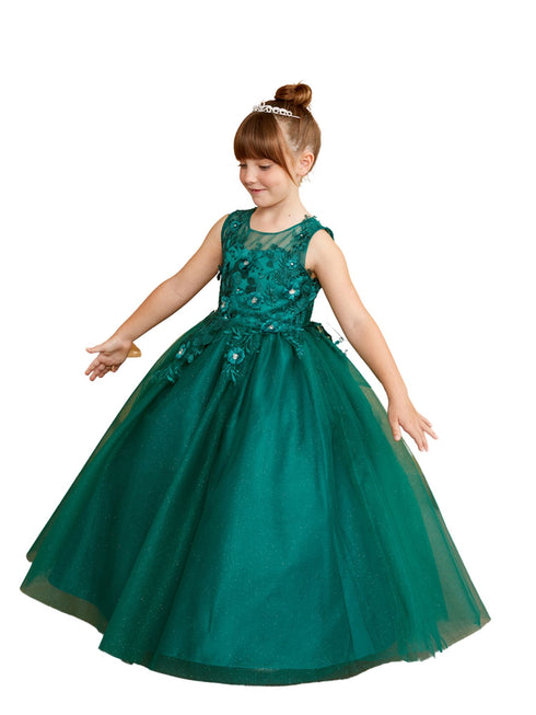 Tip Top Kids Girls 3D Floral Applique Special Occasion Dress, Sizes 2-16 - SophiasStyle.com