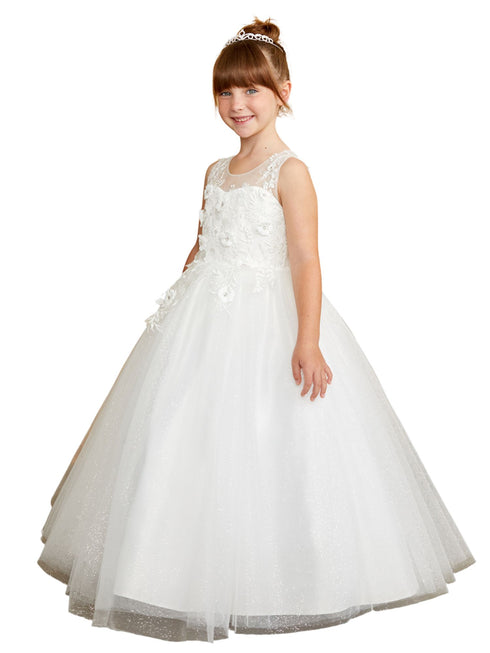 Tip Top Kids Girls 3D Floral Applique Special Occasion Dress, Sizes 2-16 - SophiasStyle.com