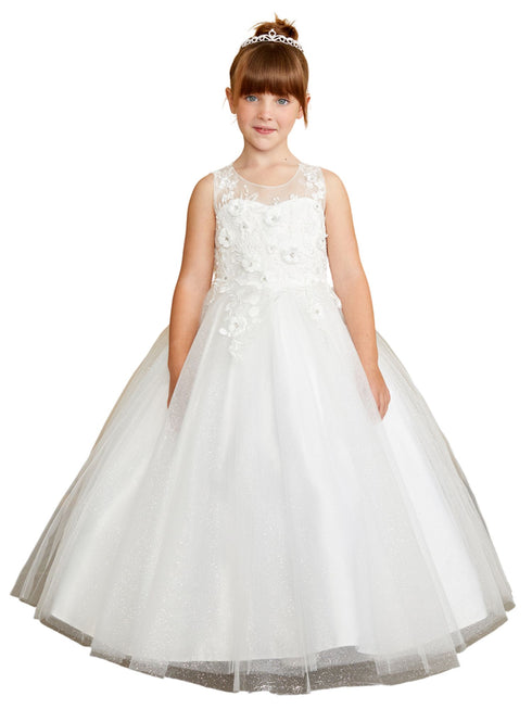 Tip Top Kids Girls 3D Floral Applique Special Occasion Dress, Sizes 2-16 - SophiasStyle.com
