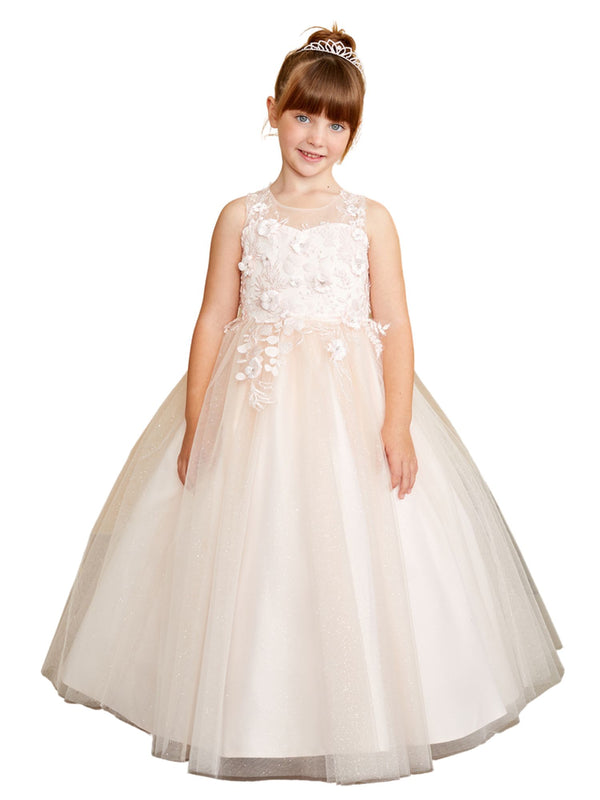 Tip Top Kids Girls 3D Floral Applique Special Occasion Dress, Sizes 2-16 - SophiasStyle.com