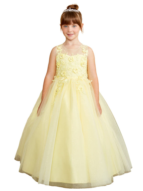 Tip Top Kids Girls 3D Floral Applique Special Occasion Dress, Sizes 2-16 - SophiasStyle.com