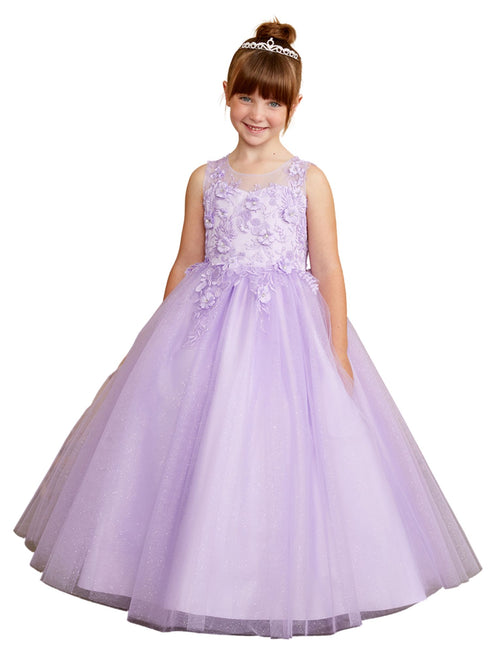 Tip Top Kids Girls 3D Floral Applique Special Occasion Dress, Sizes 2-16 - SophiasStyle.com