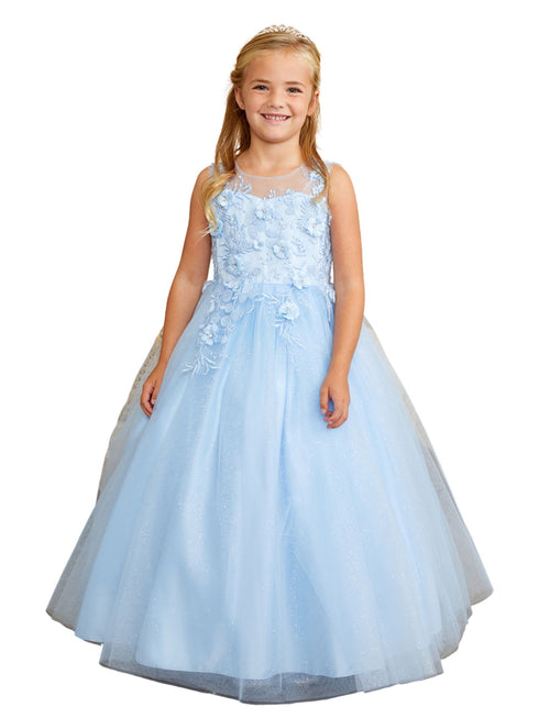 Tip Top Kids Girls 3D Floral Applique Special Occasion Dress, Sizes 2-16 - SophiasStyle.com