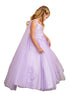 3D Floral Bodice Glitter Tulle Detachable Cape Special Occasion Dress, Sizes 2-18 - SophiasStyle.com