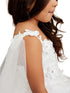 3D Floral Bodice Glitter Tulle Detachable Cape Special Occasion Dress, Sizes 2-18 - SophiasStyle.com