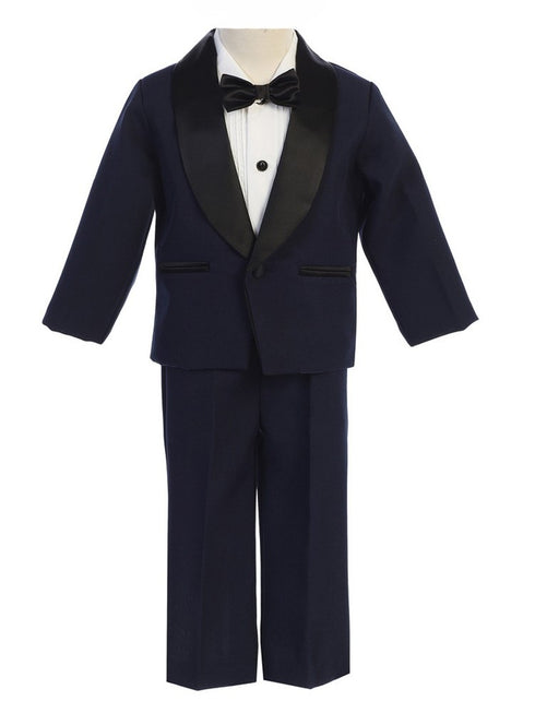 Lito Baby Boys Navy Black Jacket Pants Shirt Bowtie 4 Pc Tuxedo 3-24M - SophiasStyle.com