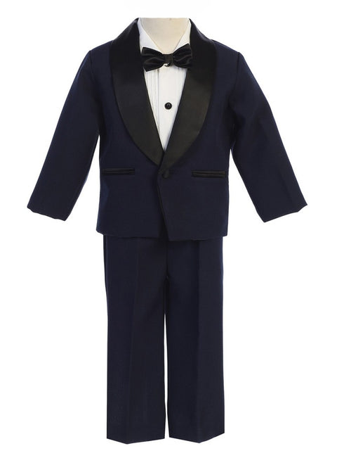 Lito Little Boys Navy Black Jacket Pants Shirt Bowtie 4 Pc Tuxedo 2T-7 - SophiasStyle.com