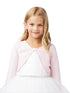 Big Girls Pink Long Sleeve Beaded Button Closure Knit Bolero Cardigan 8-14 - SophiasStyle.com