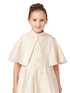 Tip Top Kids Little Girls Champagne Satin Floral Embroidered Applique Cape 2-14 - SophiasStyle.com