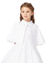 Tip Top Kids Little Girls White Satin Floral Embroidered Applique Cape 2-14 - SophiasStyle.com