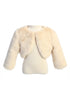Tip Top Kids Little Girls Champagne Stylish Faux Fur Bolero Jacket 2-6 - SophiasStyle.com