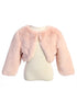 Tip Top Kids Big Girls Blush Stylish Faux Fur Bolero Jacket 8-14 - SophiasStyle.com