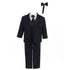 Big Boys Black Jacket Vest Bow Tie Zipper Tie Shirt Pant Tuxedo 8-14 - SophiasStyle.com