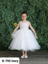 Little Girls Ivory Illusion Neckline Lace Organza Flower Girl Dress 2-6 - SophiasStyle.com