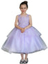 Little Girls Lilac Illusion Neckline Lace Organza Flower Girl Dress 2-6 - SophiasStyle.com