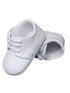 Baby Boys White Leather Saddle Oxford Perforated Crib Shoes 0-4 Baby - SophiasStyle.com