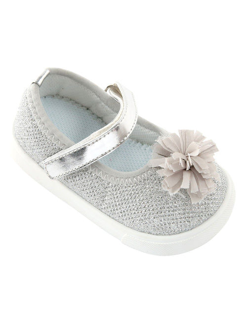 Mooshu Trainers Girls Silver Freeman Squeaky Mary Jane Shoes 3 Baby-9 Toddler - SophiasStyle.com